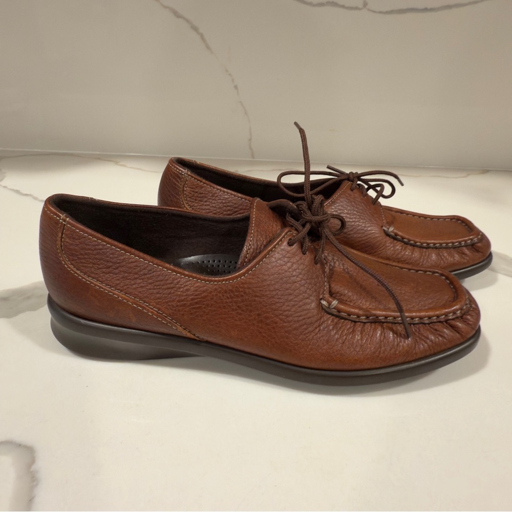 Sas Tripad Comfort Women’s Loafers Shoes Brown Lace Up Moc Toe Low Top 7
